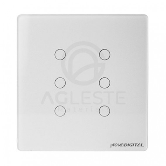 Cj 6 Interruptores Touch Automação Branco 4x4 - Nova Digital Cj 6 Interruptores Touch Automação Branco 4x4 - Nova Digital